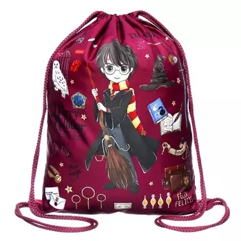 Мешок для обуви, 420 х 330 мм, Hatber "Гарри Поттер" бордовый NMn_13081