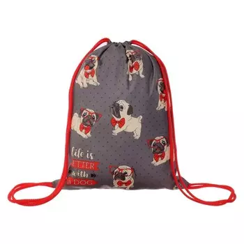 Мешок для обуви, 420 х 330 мм, "Оникс", МО-20, "Мопсики"