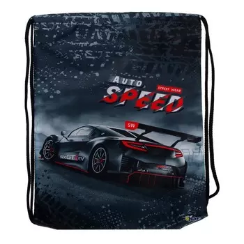 Мешок для обуви 420 х 340 мм, "Чёрная машина"