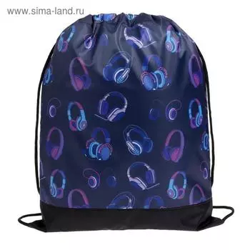 Мешок для обуви 420 х 340 мм, СДС-3, "Модные наушники"