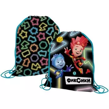 Мешок для обуви 430 х 340 мм "Фиксики", чёрный/синий/красный FXJB-UT1-8338