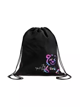 Мешок для обуви Stavia на шнурке, с принтом, надписью, размер 430.536 см, чёрный