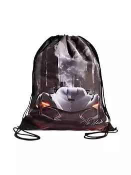 Мешок для обуви Stavia на шнурке, с принтом, размер 430.536 см, чёрный/серый/оранжевый