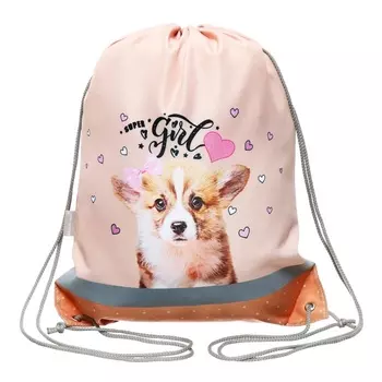 Мешок для обуви 440 х 365 мм, ErichKrause, плотность 300D, со светоотражающей полосой, Corgi Puppy