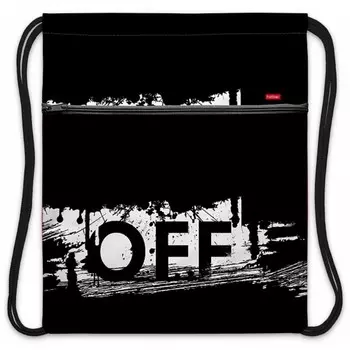 Мешок для обуви 470 х 340 мм, с карманом, Hatber, OFF, чёрный/белый NMn_23046