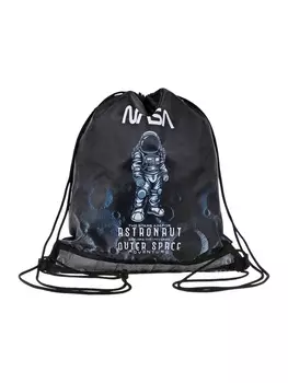 Мешок для обуви deVENTE на шнурке, с сеткой, принтом, размер 47140 см, чёрный