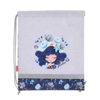 Мешок для обуви Erich Krause, 440 х 365 мм, Bluecurl, синий/белый