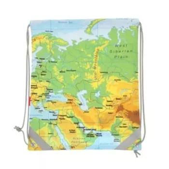 Мешок для обуви 440 х 365 мм, Erich Krause, плотность 300D, со светоотражающей полосой, Capitals, зелёный/жёлтый/голубой