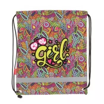 Мешок для обуви Erich Krause, 440 х 365 мм, Cool Girl, розовый/жёлтый