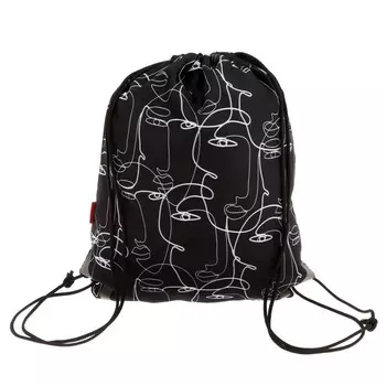 Мешок для обуви Erich Krause, 440 х 365 мм, Line Art чёрный/белый