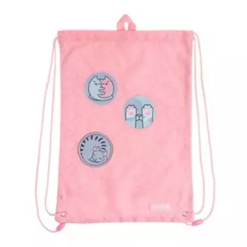 Мешок для обуви Kite, 460 x 330 мм, "Hugs&amp;Kittens", розовый