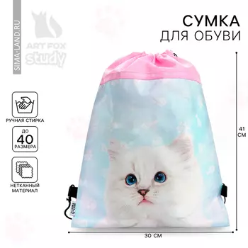 Мешок для обуви «Мысли кота» (нетканый материал) 4130 см МИКС