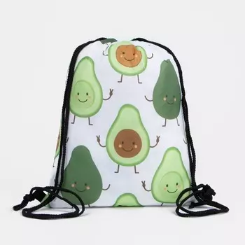 Мешок для обуви на шнурке, с принтом, размер 320.540 см, белый/зелёный