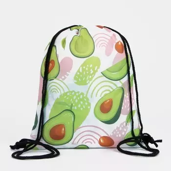 Мешок для обуви на шнурке, с принтом, размер 320.540 см, белый/зелёный/розовый