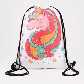 Мешок для обуви на шнурке, цвет белый/розовый