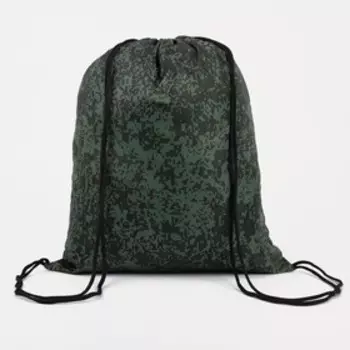 Мешок для обуви на шнурке, светоотражающая полоса, цвет камуфляж/зелёный