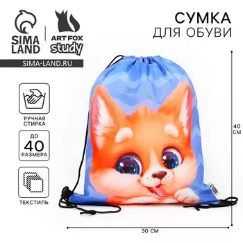 Мешок для обуви «Очаровательный щенок» болоньевый материал, 3040 см