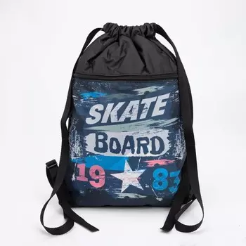 Мешок для обуви, отдел на шнурке, наружный карман, цвет чёрный