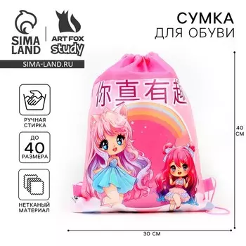 Мешок для обуви «Аниме. Розовые мечты» (полиэстер) 4130 см