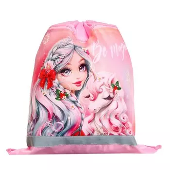 Мешок для обуви с карманом 420 х 340 мм, со светоотражающей полосой, "Милашка и единорог"