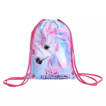 Мешок для обуви с карманом 470 х 370 мм, Оникс МО-26-1-2р, с ручкой "Волшебный единорог" 64810