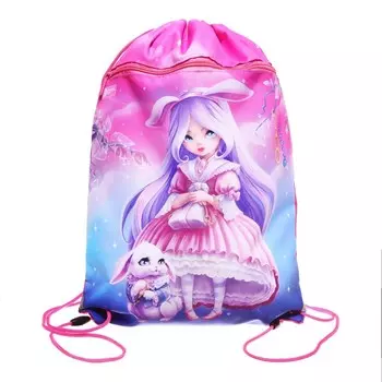 Мешок для обуви с карманом 480 х 360 мм, Феникс, светоотражающая полоса, с ручкой "Алиса"