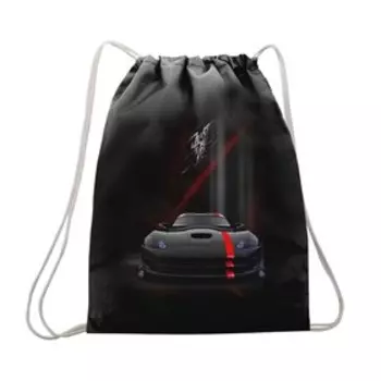 Мешок для обуви 430 х 340 мм, Stavia (плотность 600D с водоотталкивающей ПУ-пропиткой) "Чёрная машина", чёрный