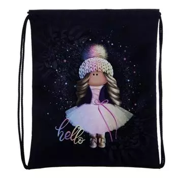 Мешок для обуви Stavia, 435 х 360 мм, "Кукла", серый