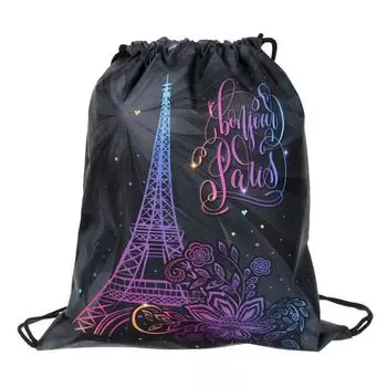 Мешок для обуви Stavia, 435 х 360 мм, "Париж", серый/сиреневый