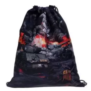 Мешок для обуви Stavia, 435 х 360 мм, "Танк", сер/оранж