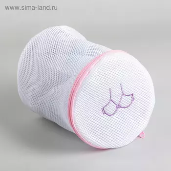 Мешок для стирки бюстгальтеров Доляна, 161616 см, трёхслойный, крупная сетка, белый