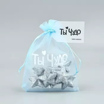 Мешочек подарочный из фатина с термонаклейкой «Ты чудо», 11 х 16 см +/- 1.5 см