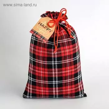 Мешочек подарочный новогодний Happy new Year, 20 х 30 см +/- 1.5 см