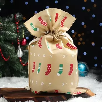 Мешок подарочный "Носки с подарками", 27 x 40,5 см