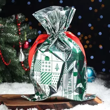 Мешок подарочный "Новогодний калейдоскоп", 27 x 40,5 см