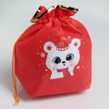 Мешок подарочный «Привет!», 28 х 28 см +/- 1.5 см, Новый год