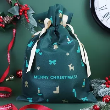 Мешок подарочный новогодний «Рождественские мелочи» зелёный, 2740 см