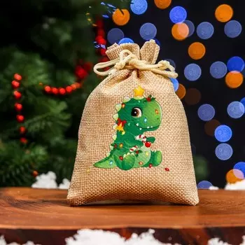 Мешок подарочный новогодний с термонаклейкой «Дракон», 1014 см