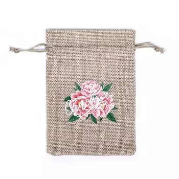 Мешок подарочный с термонаклейкой "Цветы" 10 x 14 см