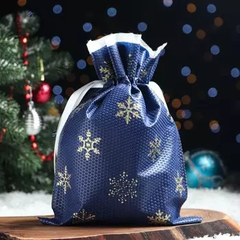 Мешок подарочный «Золотые снежинки», 2231 см