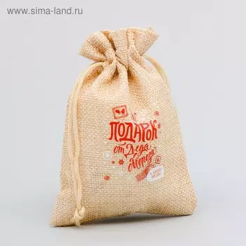 Мешочек новогодний подарочный с термонаклейкой «Подарок от Деда Мороза», 20 х 30 см +/- 1.5 см