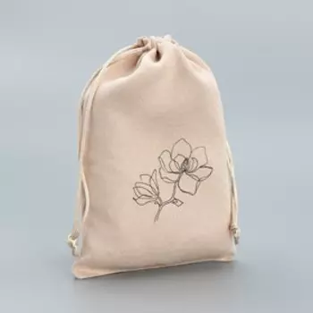 Мешочек подарочный замшевый «Цветок», 13 х 18 см +/- 1.5 см