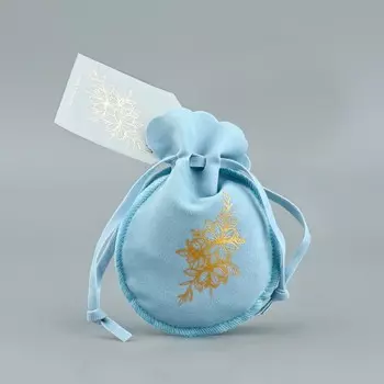 Мешочек подарочный замшевый «Цветы», тиснение, 9 х 12 см +/- 1.5 см