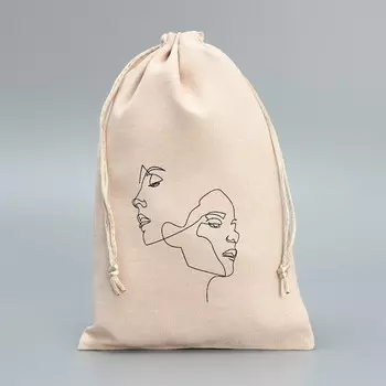 Мешочек подарочный замшевый «Лица», 16 х 24 см +/- 1.5 см