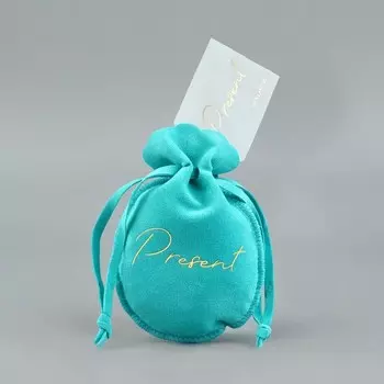 Мешочек подарочный замшевый «Подарок», тиффани, тиснение, 9 х 12 см +/- 1.5 см