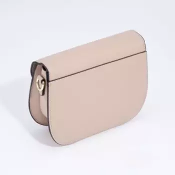 Сумка-мессенджер на клапане, длинный ремень, цвет бежевый