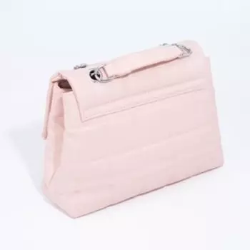 Сумка-мессенджер на клапане, длинный ремень, цвет розовый