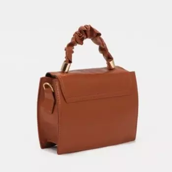 Сумка-мессенджер на клапане, длинный ремень, цвет рыжий