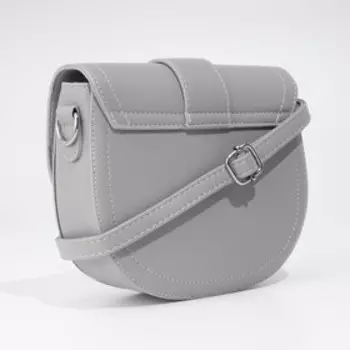 Сумка-мессенджер на клапане, цвет серый
