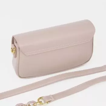 Сумка-мессенджер на молнии, наружный карман, длинный ремень, цвет розовый